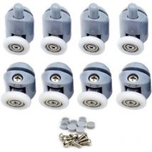 Schiebetürrolle, Schiebetürrolle Für Dusche, 23 Mm Duschtürrollen, Duschkabinenrollen Für Badezimmer, 8 Stück (4 Oben Und 4 Unten)
