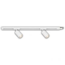 Rail Schienensystem, Erweiterungsset, 2x GU10 Spots, Schwenkbar, Drehbar, Weiß, 0,75 m - Briloner