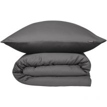 Schiesser Bettwäscheset Ella - Baumwollsatin - 2-teilig - 155 x 220 cm - Dunkelgrau