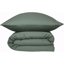 Schiesser Bettwäscheset Ella - Baumwollsatin - 2-teilig - 155 x 220 cm - Dunkelgrün