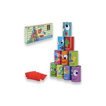 Schildkröt - dosenwerfen kinder, dosenwurfspiel kindergeburtstage, büchsenwerfen garten, 10 metalldosen & 3 wurfsäckchen, wurfspie