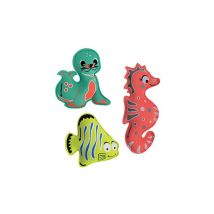 Schildkröt- Tortue Lot Diving Plongée En Néoprène, Ensemble De 3 Animaux Composé De 1 Lion De Mer, 1 Hippocampe, 1 Poisson, Parf