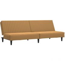 Schlafsofa 2-Sitzer Braun Samt vidaXL