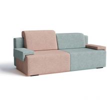 Schlafsofa Hook, Schlafcouch Sofa Couch für Wohnzimmer Schlafsofa Federkern Sofagarnitur Polstersofa mit Bettfunktion - Schmutziges Rosa +Türkis