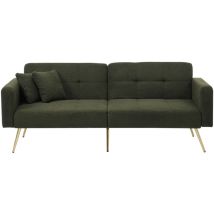 Schlafsofa Mit Bettfunktion, Verstellbarem Winkel, Goldenen Beinen, Mit Kissen Und Seitlichen Aufbewahrungstaschen