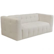 Schlafsofa mit Matratze 4-Sitzer - Bouclé-Stoff - Beige - Liegefläche 160 cm - Matratze 16 cm - dilome