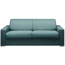 Schlafsofa mit Matratze 4-Sitzer Stoff - Blau - Liegefläche: 160 cm - Matratzenhöhe: 18 cm mit Memory Schaum - calito
