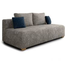 Schlafsofa Moss 200 cm Bouclé mit Schlaffunktion, Bettkasten und Kissen (Grau)