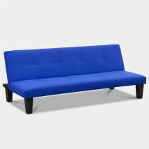 2- Sitzer Mikrofasersofa Klappsofa Schlafsofa Mit Onyx-füßen Für Wohn- Und Gästezimmer - Blau