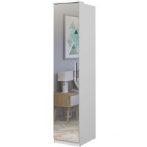 Schlafzimmer Schrank mit Spiegeltür OLMO-83 in weiß, b/h/t: ca. 45/217/63 cm