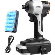 Litheli - Schrauber mit 10.000mAh Li-Ion-Akku, 20V 230 Nm Maximales Drehmoment, 3 Modi, 6.35MM Präzisionsspannzange, LED-Leuchten für Reparaturen und