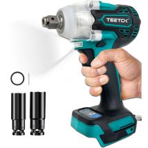 Teetok - Schlagschrauber, 21V Akku-Schlagbohrer, Rad Lithium-Ionen variable Drehzahl+6 Bohrer+Körper (ohne Batterie), kompatibel mit Makita Batterien.