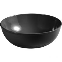 Schlankes schwarzes Aufsatzwaschbecken h. 145