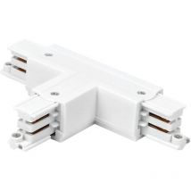 Verbinder t für 3-Phasen-Stromschiene lumicanto links Weiß mit Einspeisemöglichkeit prime