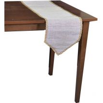 Rechteckige Läufertischdecke aus weißem Stoff, cm30x150