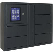 Rottner - Schlüsseltresor mit Code - Schlüsselsafe mit 6 Fächer und beleuchtetem Display, Stahl anthrazit