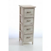 WEBMARKETPOINT – Schmale Holzkommode mit 4 Schubladen – 26 cm x 32 cm x 80 cm – Modernes Design