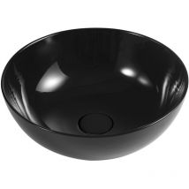 Schlankes schwarzes Aufsatzwaschbecken H.140