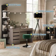 Vicco - Schminktisch Sherry, Cashmere, 120 Cm Mit Spiegel & Hocker