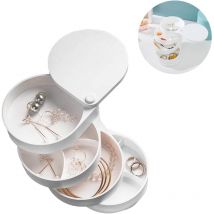 Schmuckaufbewahrungsbox Für Damen/kleine Mädchen, Schmuckablage, Vierstöckiges Drehtablett Für Kleine Ohrringe, Bietet Platz Für Armbänder, Ringe,
