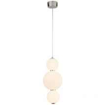 Suchscheinwerfer Schneeball 3 Licht Anhänger, Chrom Mit Opal Glasschirm