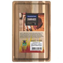 Rechteckiges Holzschneidebrett naturbelassen 33x22x1,8 cm tramontina