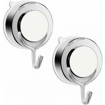 Vakuum-Saugnapfhaken für Badezimmer, Toilette, Küche, leistungsstarker Handtuchhaken, Edelstahl, Bademantel, Duschhaken (2er-Pack)