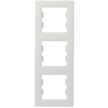 Schneider Electric Asfora EPH5810321D - Cornice a 3 scomparti per presa e interruttore, verticale, colore: Bianco