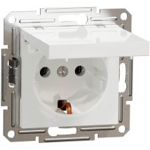 Schneider Electric Asfora EPH3170121D - Presa Schuko 16A, con coperchio pieghevole, presa di sicurezza, presa a incasso, morsetti a incastro, colore: