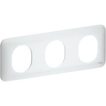 Schneider S260706 Ovalis - Finishing plate - 3-gang horizontal White