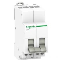 Commutatore Schneider 1-0-2 20A 2 moduli issw 2 circuiti A9E18074
