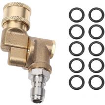 Tlily - Schnell Kupplung 180 Grad mit 5 Winkeln und Verschluss für Hochdruck Reiniger SprüH DüSe, Max. 5000 psi, 1/4 Stecker