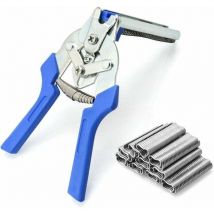 Ladacèe - Schnelle Zaunklemme für dünne Maschendrahtbefestigung, Gartenzaunklemmenzange, Maschendrahtklemme + 600 Drahtbefestigungsklemmenclips