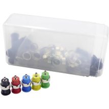 Schnepp - 354 000055 Douille de sécurité noir, rouge, bleu, gris, jaune 24 pc(s)
