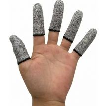Alovez - Schnittfeste Fingerlinge zum Schutz - Für Küche, Arbeit, Schnitzen - Rutschfest - Wiederverwendbar - 10 Stück