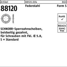 Sperrzahnscheibe R 88120 Beids.gez. S24x36x1,8 Federstahl 100st. Schnorr