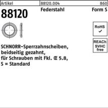 Sperrzahnscheibe R 88120 Beids.gez. S 2,5x4,8x0,45 Federstahl 500st Schnorr