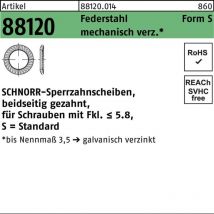 Sperrzahnscheibe r 88120 beidseitig gezahnt s 3 x 5,5x0,45 Federstahl mechanisch verzinkt