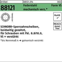 Sperrzahnscheibe r 88121 beidseitig gezahnt vs 8 x13 x1,2 Federstahl mechanisch verzinkt