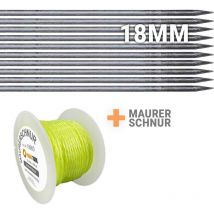 Schnureisen Pflasternadel geschmiedet 1m Ø18mm 10 Stück - Fronttool