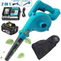 Schnurlose Blättern Und Vakuum, Gartenluftgebläse 2in1 Für Schnee/terrasse/garten-/garagenreinigung + 5500 Mah Batterie + Ladegerät Dc18rc , 