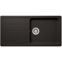 Formhaus - Granitspüle, 100x50 cm, mit Ablaufbedienung, Nero FOMD100LAGNE - Schock