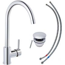 Schöner Wohnen-kollektion - Waschtischarmatur cantis, Wasserhahn geeignet für wandhängende Waschbecken und Aufsatzwaschbecken in Bad und Küche, Chrom