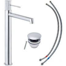 SCHÖNER WOHNEN-Kollektion Waschtischarmatur KADIA L, Wasserhahn geeignet für Aufsatzwaschbecken in Ihrem Bad, Chrom