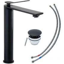 Schöner Wohnen-kollektion - Waschtischarmatur viola l, Wasserhahn geeignet für Aufsatzwaschbecken in Ihrem Bad, Mattschwarz