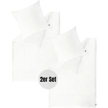 Schöner Wohnen Satin Bettwäsche Plain - 2er Set 140x200 Cm, Weiß