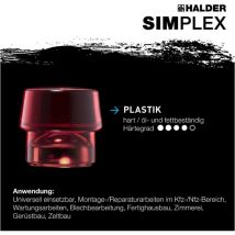Halder Schlageinsatz für SIMPLEX Schonhammer Ø 60 mm Plastik rot 3206.060