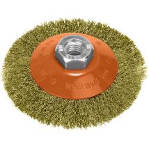 Schräg Gebürsteter Stahl Messing Ø 100 Mm. Gewinde M14/draht Ø 0,30 Mm.