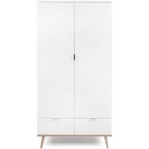 Schrank 2 Türen 2 Schubladen mit Garderobe H180 cm - Kopenhagen