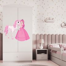 Les Tendances - Schrank mit 1 Schublade und 2 Türen, Weiß, 187cm